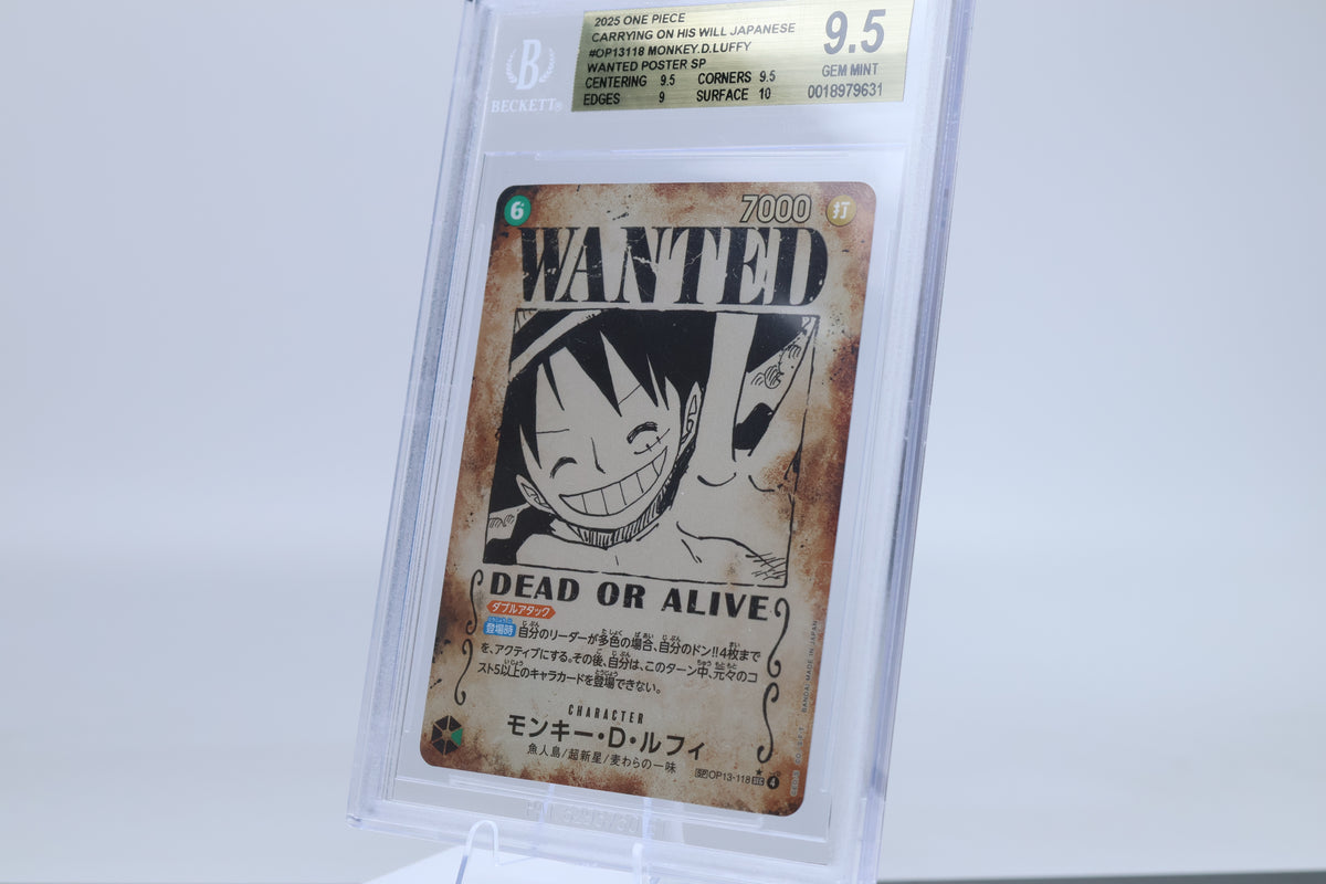 Monkey D. Luffy OP13-118 Wanted Poster SP BGS 9.5 Gem Mint One Piece JP